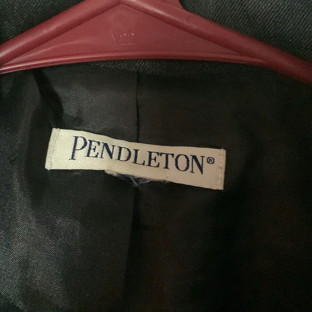 Pendleton 100% Virgin Wool Suit Jacket Dark Grey … - image 2